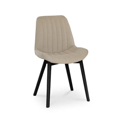  Bella Light Beige Boucle Dining Chairs - Black Legs - lAURA jAMES 
