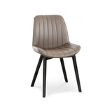 Bella Almond Brown Dining Chair - Set of 2 - Black Oak Legs Laura James
