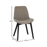 Bella Soft Beige Dining Chairs - Black Legs - Laura James 