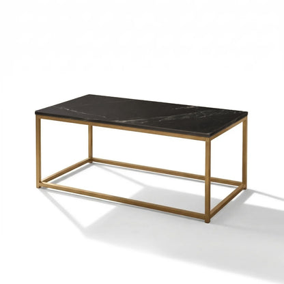 Nara Black Marble Coffee Table - Gold Frame - Laura James