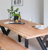 Bosco 6 Seater Acacia Wooden Dining Table - Natural - 48mm - Laura James