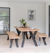 Bosco 6 Seater Acacia Wooden Dining Table - Natural - 48mm - Laura James