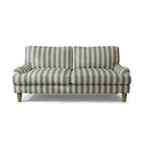Brea 2 Seater Sofa - Blue Stripe with Whitewash Legs - Laura James 