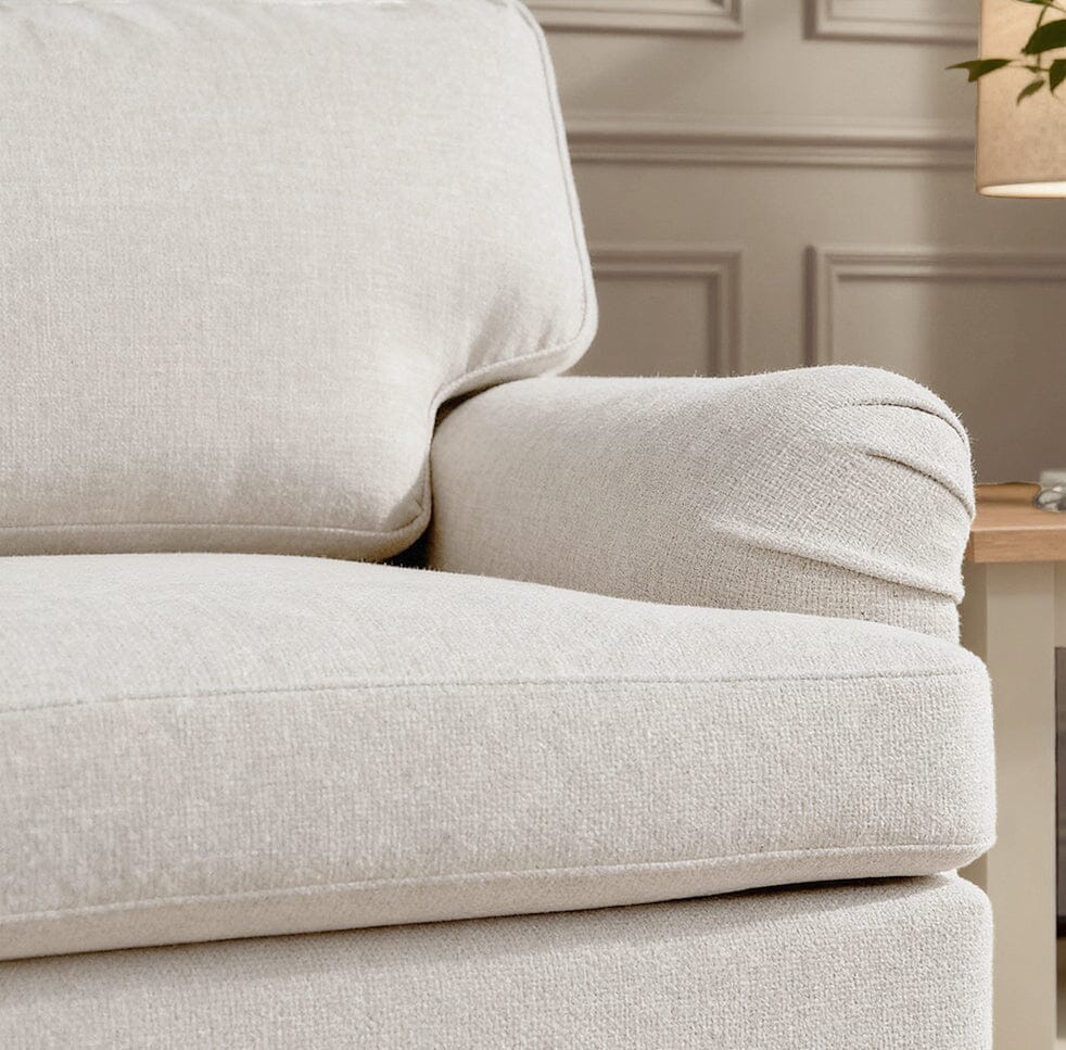 Brea 3 Seater Sofa - Oyster White with Whitewash Oak Legs - Laura James