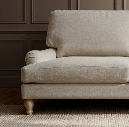 Brea 3 Seater Sofa - Mink Taupe with Whitewash Oak Legs - Laura James
