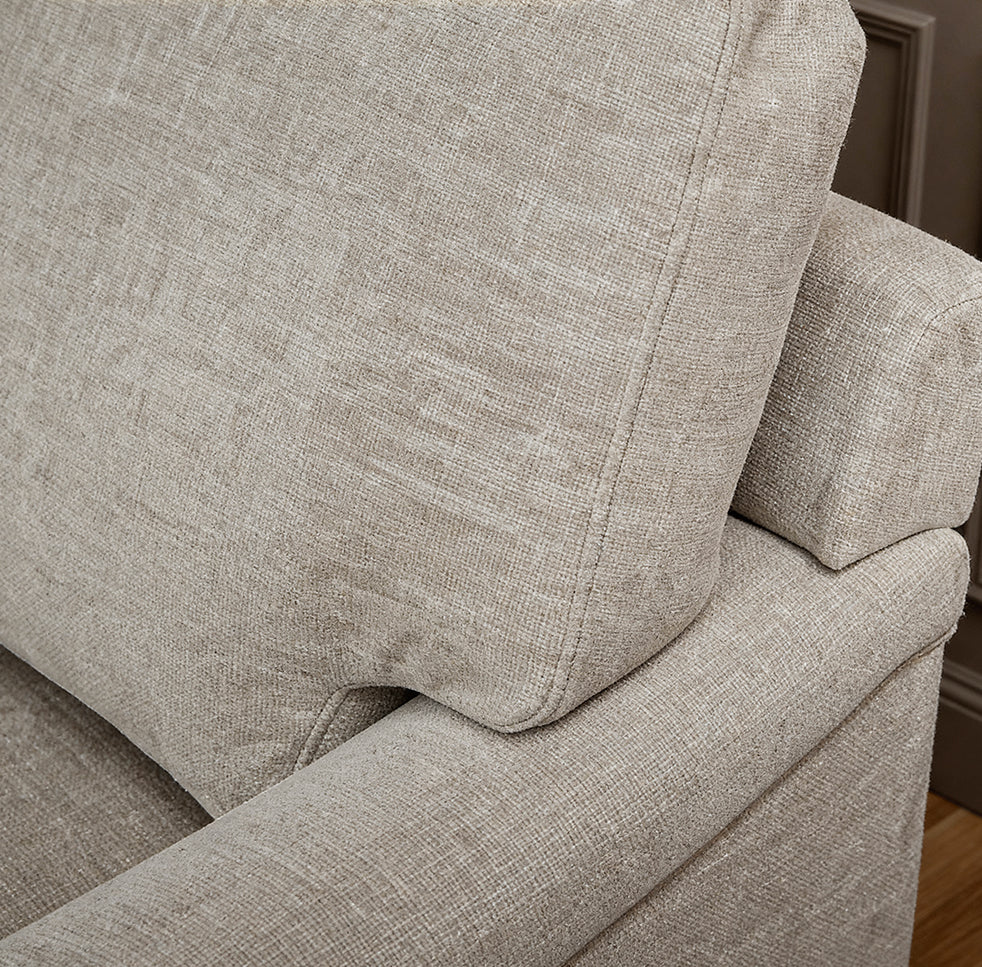 Brea 3 Seater Sofa - Mink Taupe with Whitewash Oak Legs - Laura James