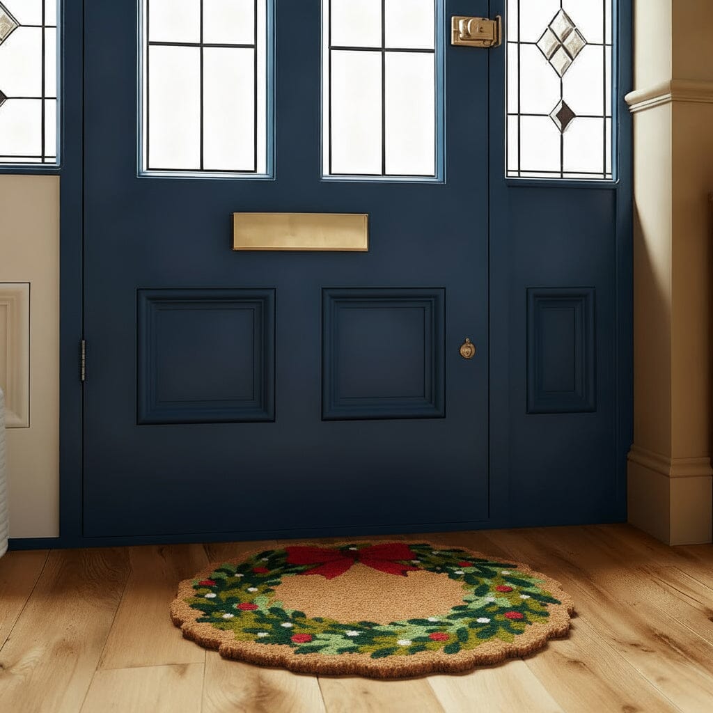 Loviken 50cm Coir Door Mat - Red Garland - Laura James 