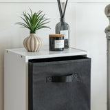 Cara fabric cube storage box - large - black - Laura James