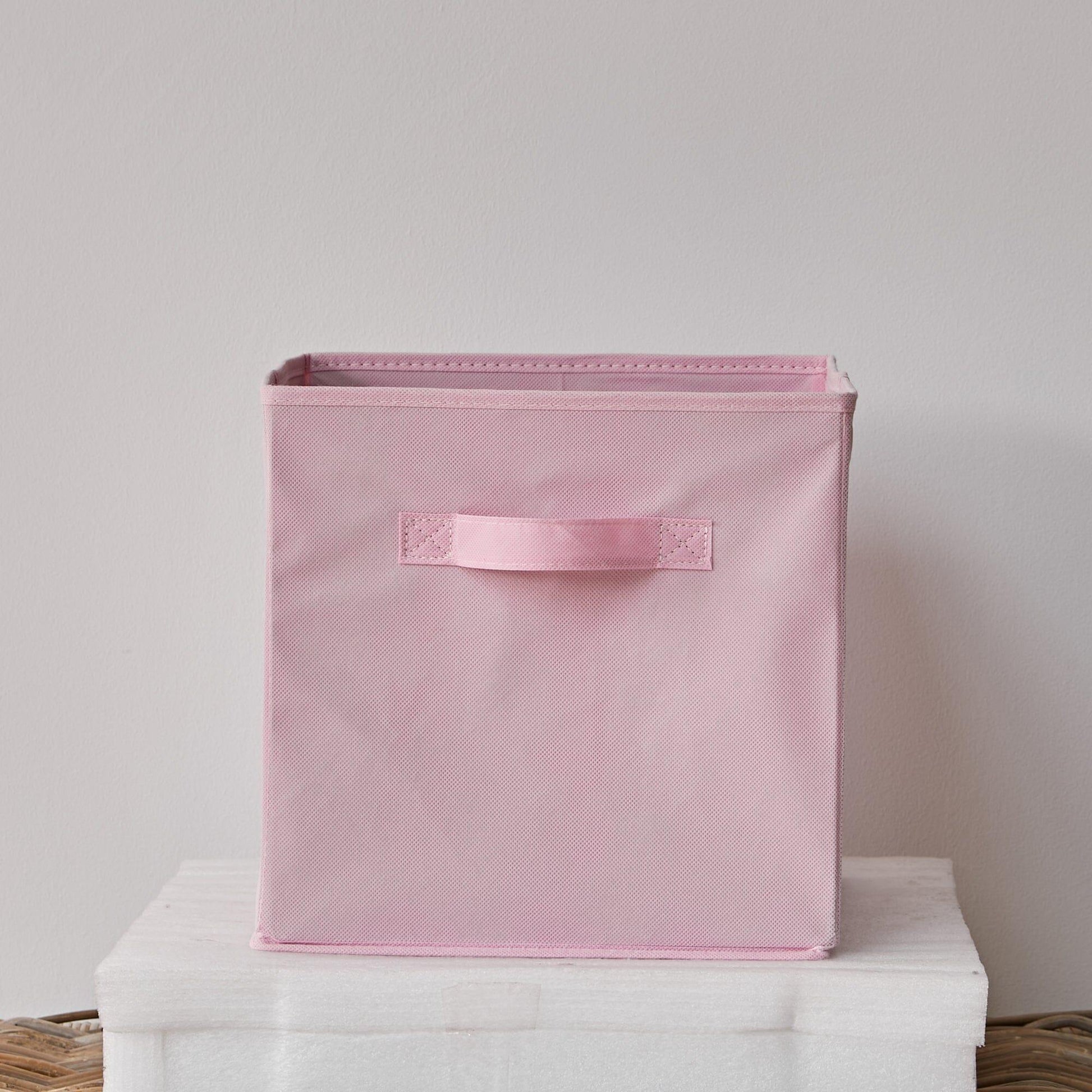 Cara fabric cube storage box - large - pink - Laura James