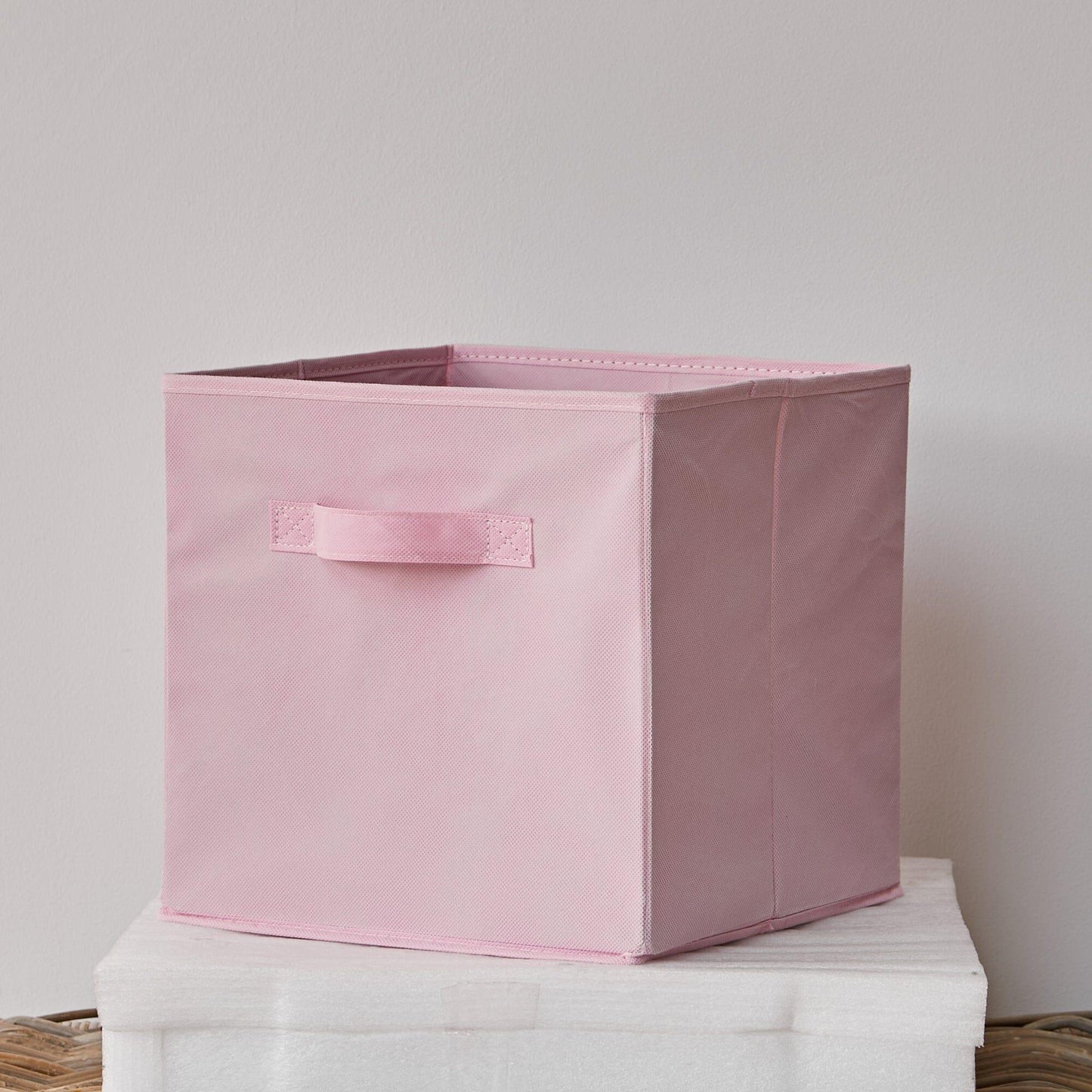 Cara fabric cube storage box - large - pink - Laura James