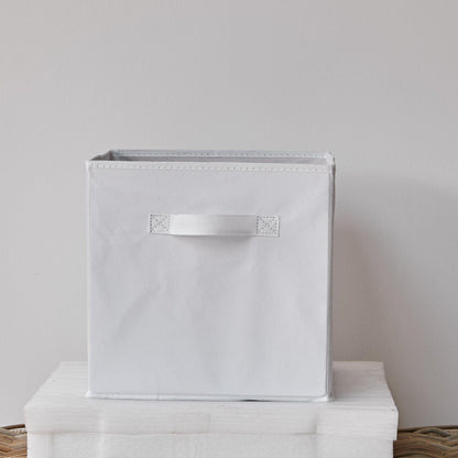 Cara fabric cube storage box - large - white - Laura James