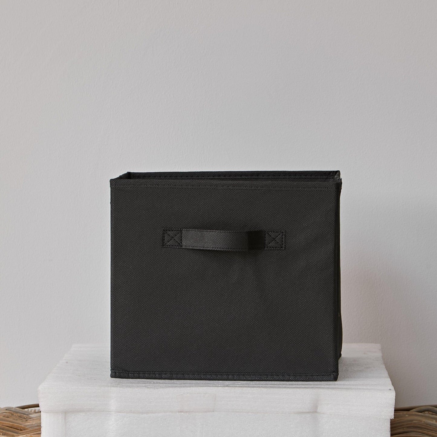 Cara fabric cube storage box - small - black - Laura James