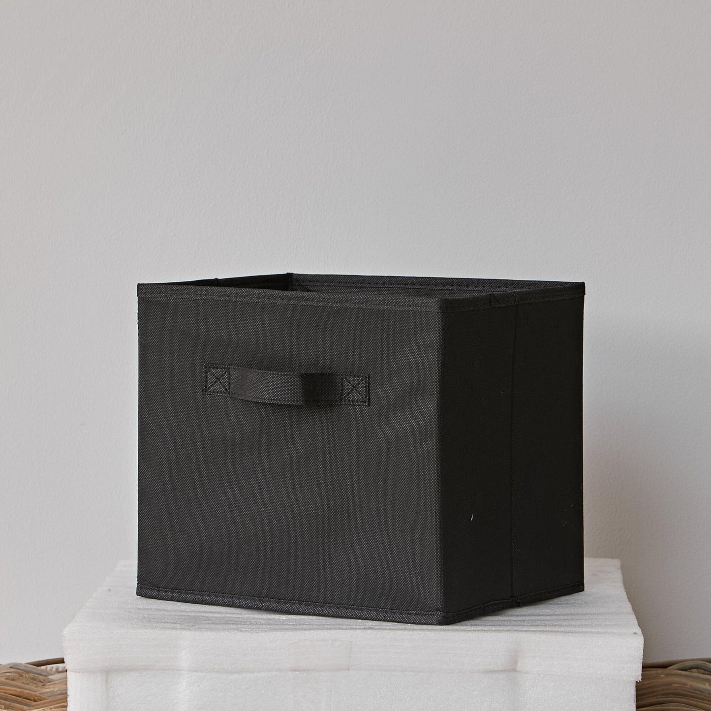 Cara fabric cube storage box - small - black - Laura James