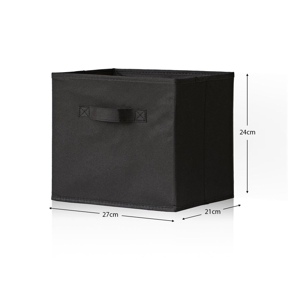 Outlet - Cara Fabric Cube Storage Box - Small - Black – Laura James