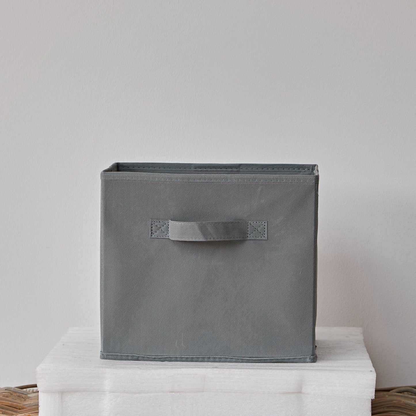 Cara fabric cube storage box - small - grey - Laura James