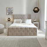 Cavill Soft Beige Double Bed - Laura James