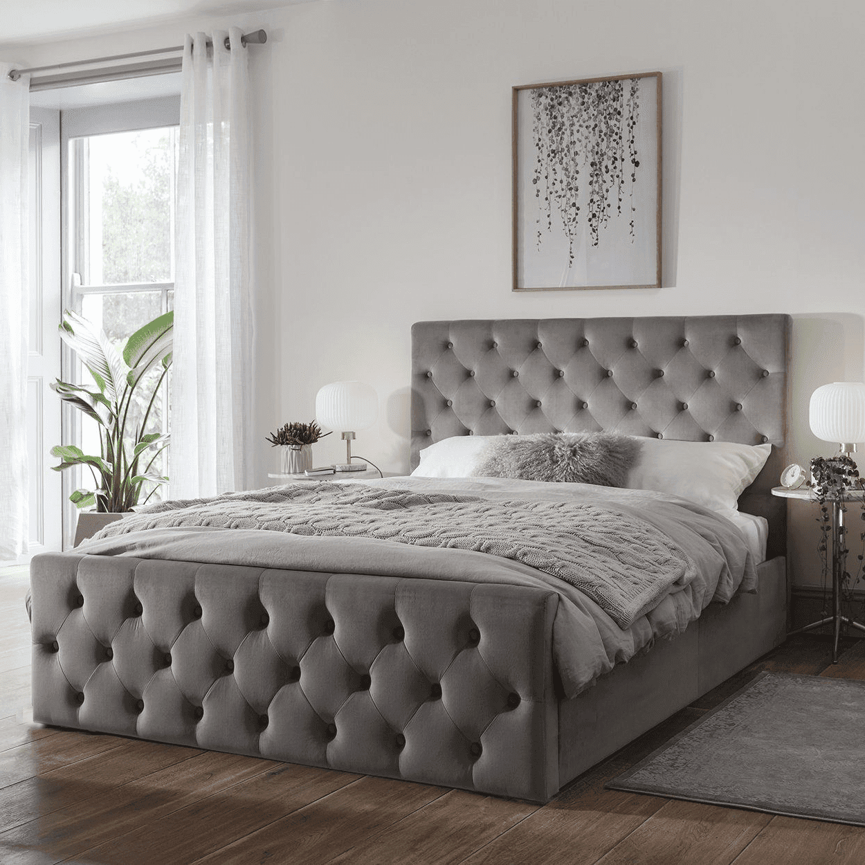 Quilted Upholstered Bed Land Of Beds Sonata Green Fabric Bed Frame