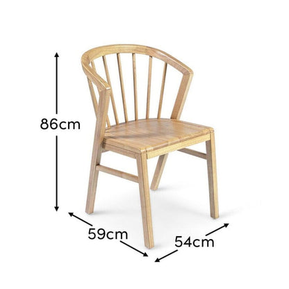 Mabel Whitewash Oak Dining Chairs - Set of 2 - Laura James