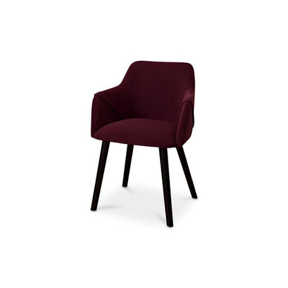 Freya Burgundy Red Armchair - Set of 2 - Black Oak Legs - Laura James