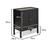 Charlie 2 Door Sideboard in Noir Black - Laura James