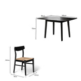 Charlie Black Extendable Dining Table Set - 4 Seater - Faye Woven Black Dining Chairs - Laura James