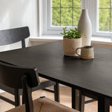 Charlie Black Extendable Dining Table Set - 4 Seater - Faye Woven Black Dining Chairs - Laura James