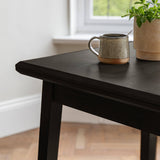 Charlie Black Extendable Dining Table Set - 4 Seater - Faye Woven Black Dining Chairs - Laura James