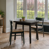 Charlie Black Extendable Dining Table Set - 4 Seater - Faye Woven Black Dining Chairs - Laura James