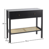 Charlie Black 2 Drawer Console Table