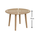 Charlie Whitewash Drop Leaf Table - 100cm - Laura James