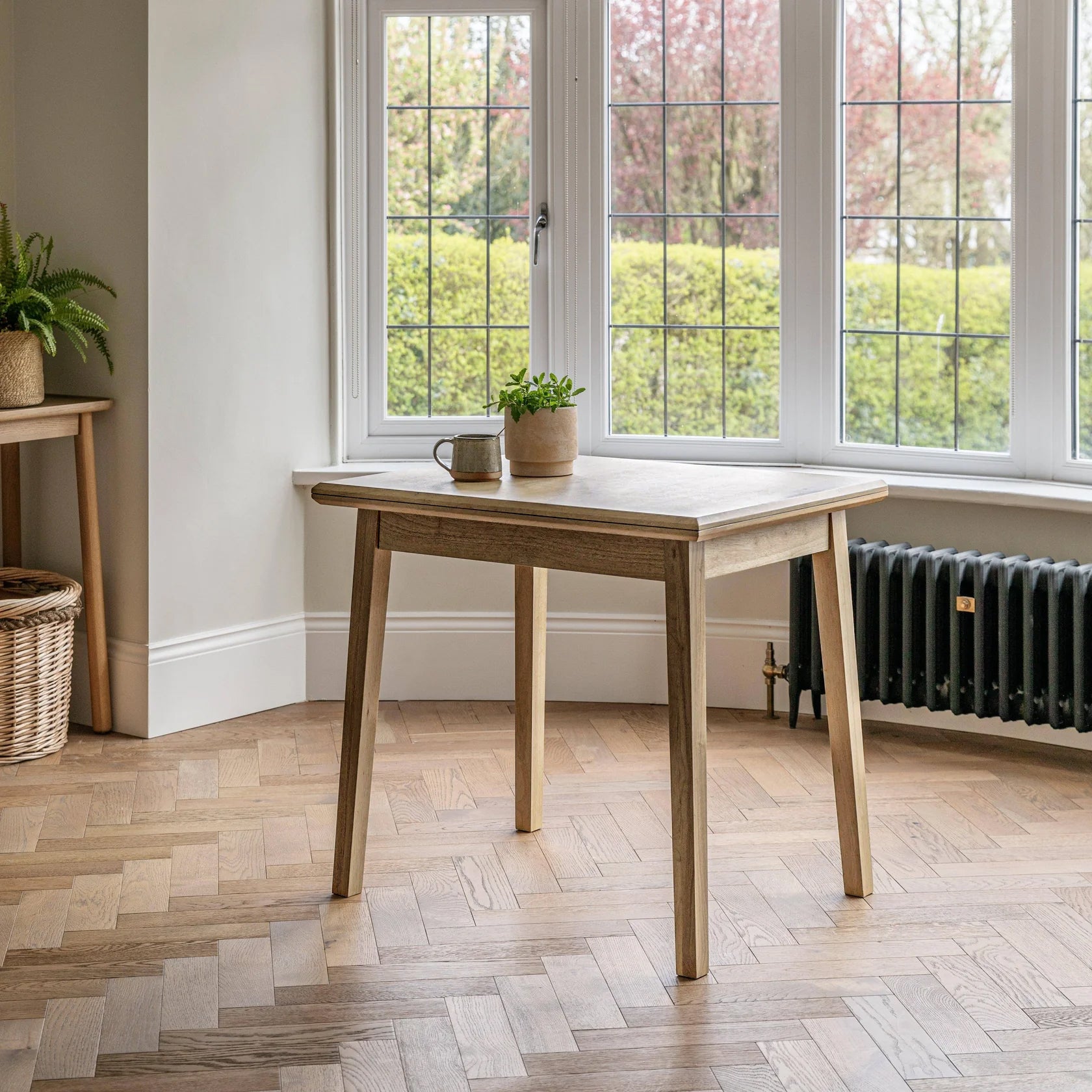 Charlie Whitewash Extending Dining Table - 65-130cm - Laura James