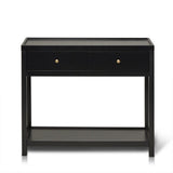 Charlie Two Drawer Console Table in Noir Black - Laura James