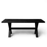 Charlotte Black Oak Extending Dining Table with 2 Black Oak Dining Benches - Laura James
