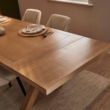 Charlotte Pale Oak Dining Table - Extendable - Cross Leg