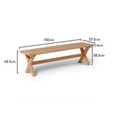 Charlotte 3 Seater Dining Bench - Whitewash Oak