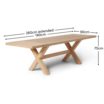 Charlotte Whitewash Oak Rustic Farmhouse Dining Table - Laura James