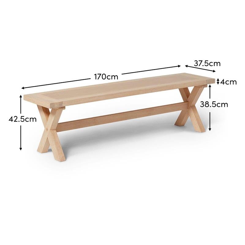 〆1/31 WHITE_WOOD_BENCH #3 Sanja Striped Upholstered Bench — Kayu Home