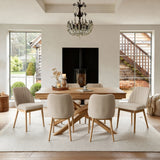 Amelia Whitewash Extending Dining Table Set - 6 Seater - Chloe Boucle Dining Chairs - Whitewash Oak Legs - Laura James 