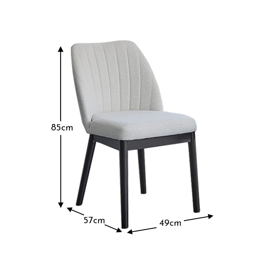 Chloe Dining Chair - Set of 2 - Light Beige with Black Oak Legs - Laura James 