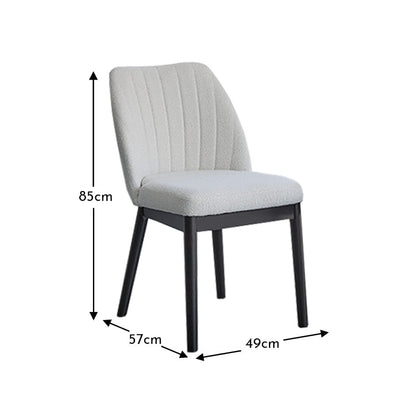 Chloe Dining Chair - Set of 2 - Light Beige with Black Oak Legs - Laura James 