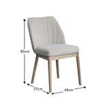 Chloe Dining Chair - Set of 2 - Light Beige with Whitewash Oak Legs - Laura James 