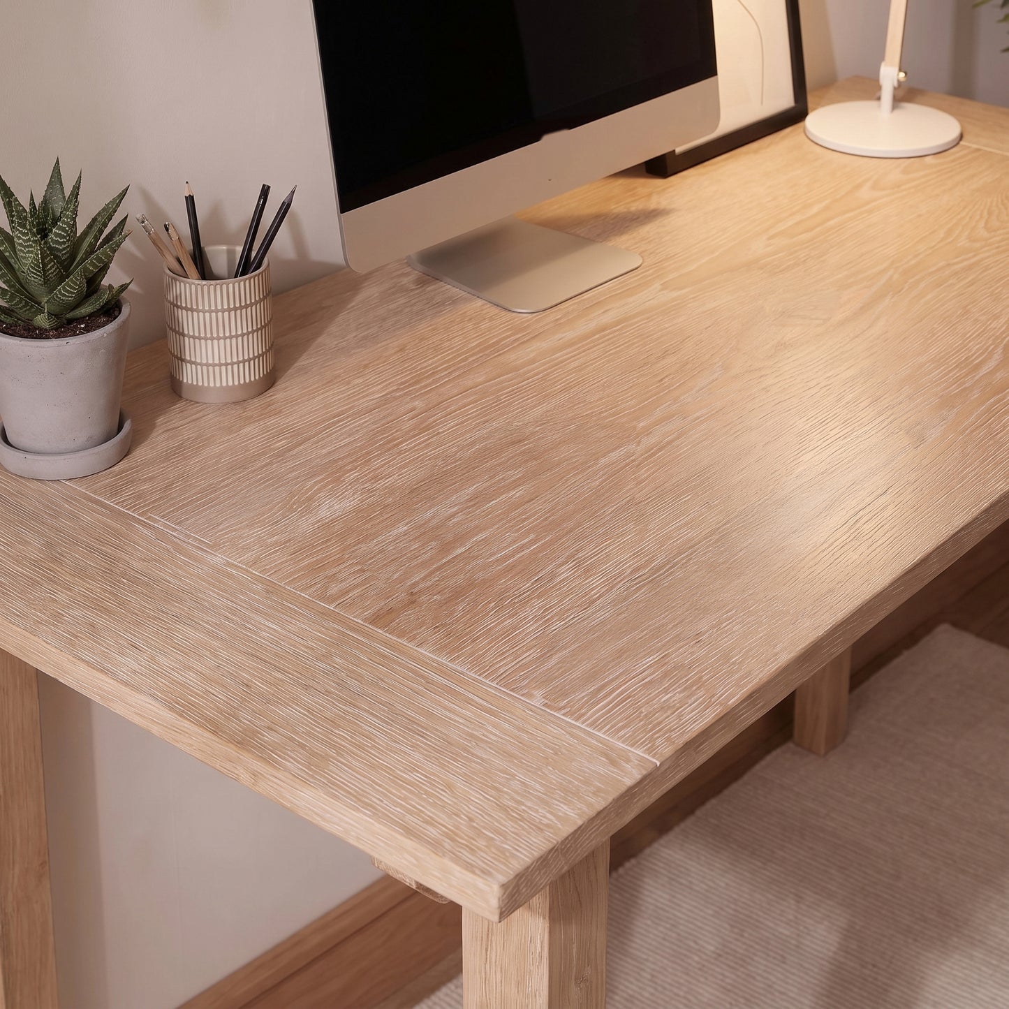 Lowell Whitewash Oak Desk - Whitewash Top - Laura James 