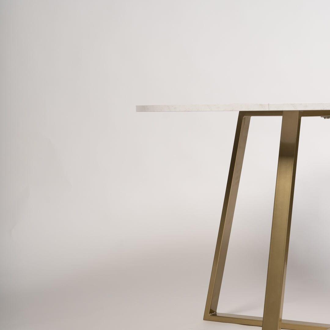 Clara Gold Marble Dining Table Set - 4 Seater - Bella Teal and Gold Chairs - Laura James 