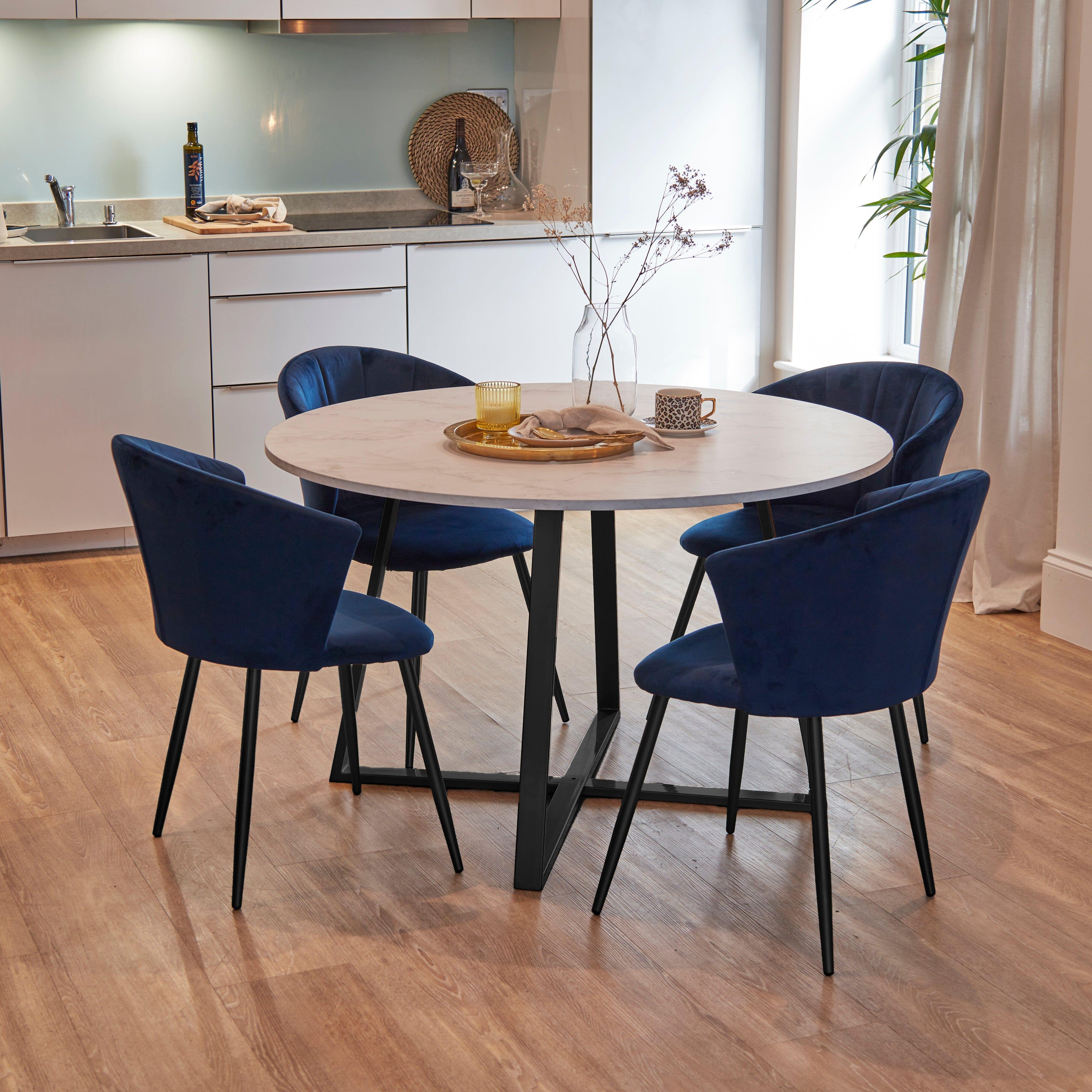 Navy dining room table sale