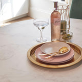 Clara marble effect round dining table - with gold frame - Laura James