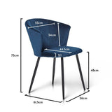 Cleo dining chairs - blue with black legs - Laura James