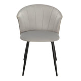 Cleo dining chair - grey with black legs - Laura James