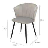 Cleo dining chair - grey with black legs - Laura James