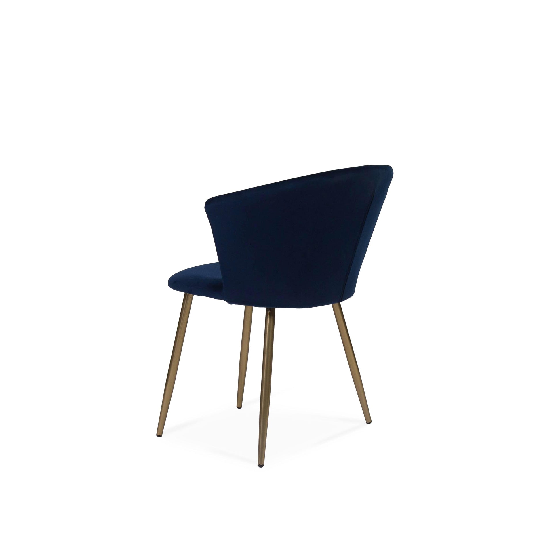 Cleo Ink Blue Dining Chairs - Set of 2 - Gold Legs - Laura James 