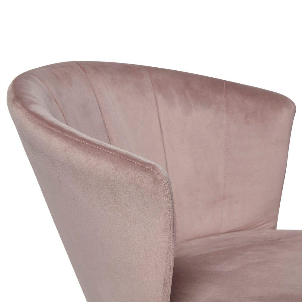 Cleo Pink Velvet Dining Chair with Chrome Legs - Laura James